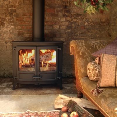 Charnwood Island Three Wood Burning Stove in living room
