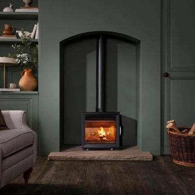 Arada M Series Widescreen with fire lit and in living room scene