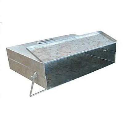 galvanised steel ash safe on a plain white background