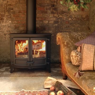 Charnwood Island Three Wood Burning Stove in living room