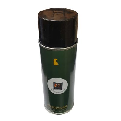 Tin of Charnwood Stove Spray Paint on white background